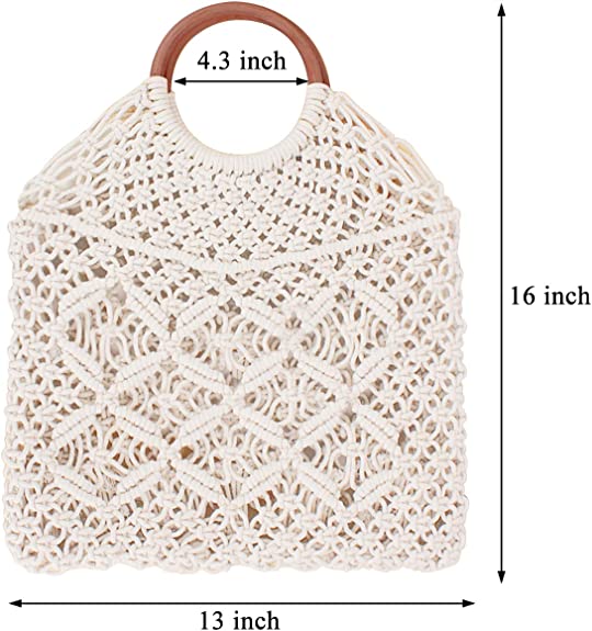 Boho Handmade White Macrame Bag - Leechoo